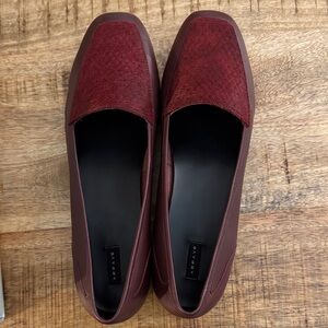 ARRAY Freedom Women's Burgundy red  Flats leather fur calf hair loafers 11 NWT